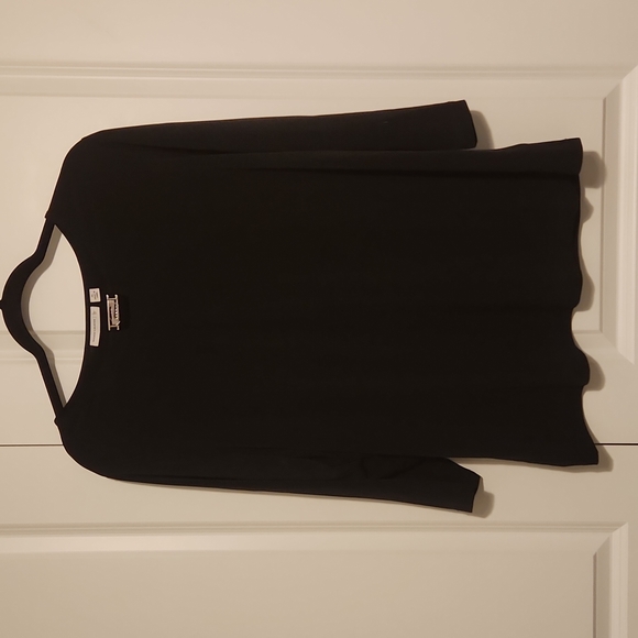 Susan Graver XL Black Blouse with silver detail - Picture 1 of 4